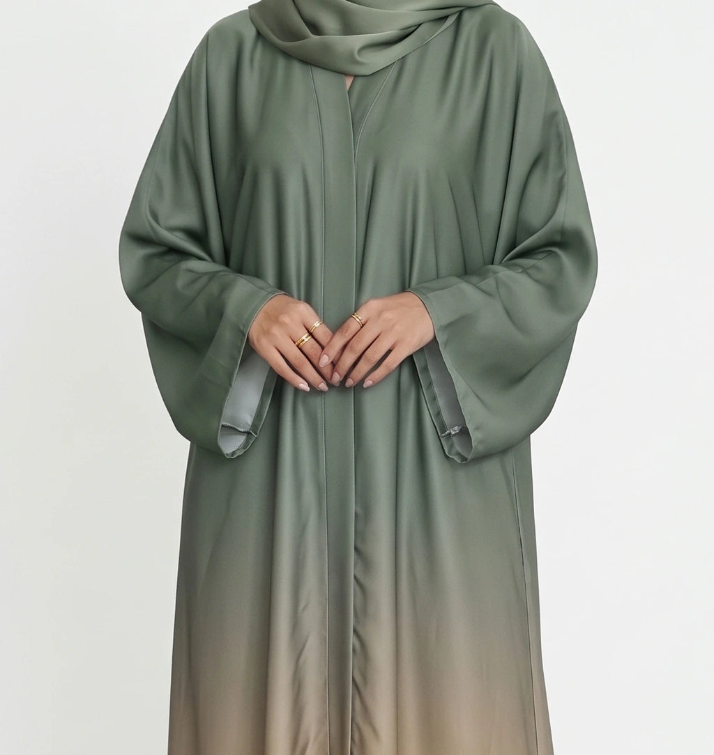 Olive Beige Ombre Abaya