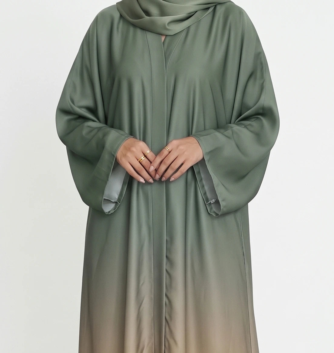 Olive Beige Ombre Abaya