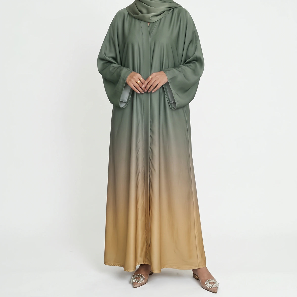 Olive Beige Ombre Abaya